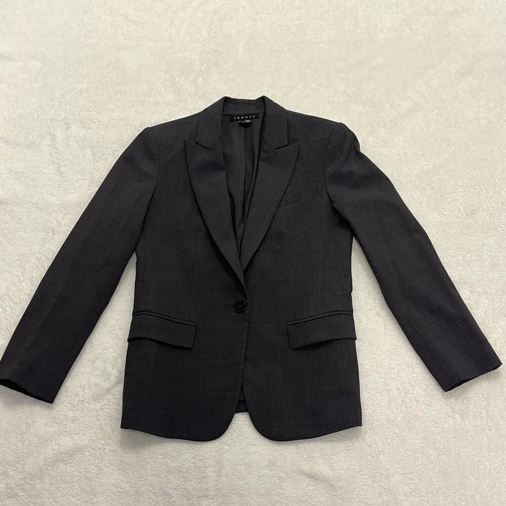 Theory Women's Grey and Black Jacket